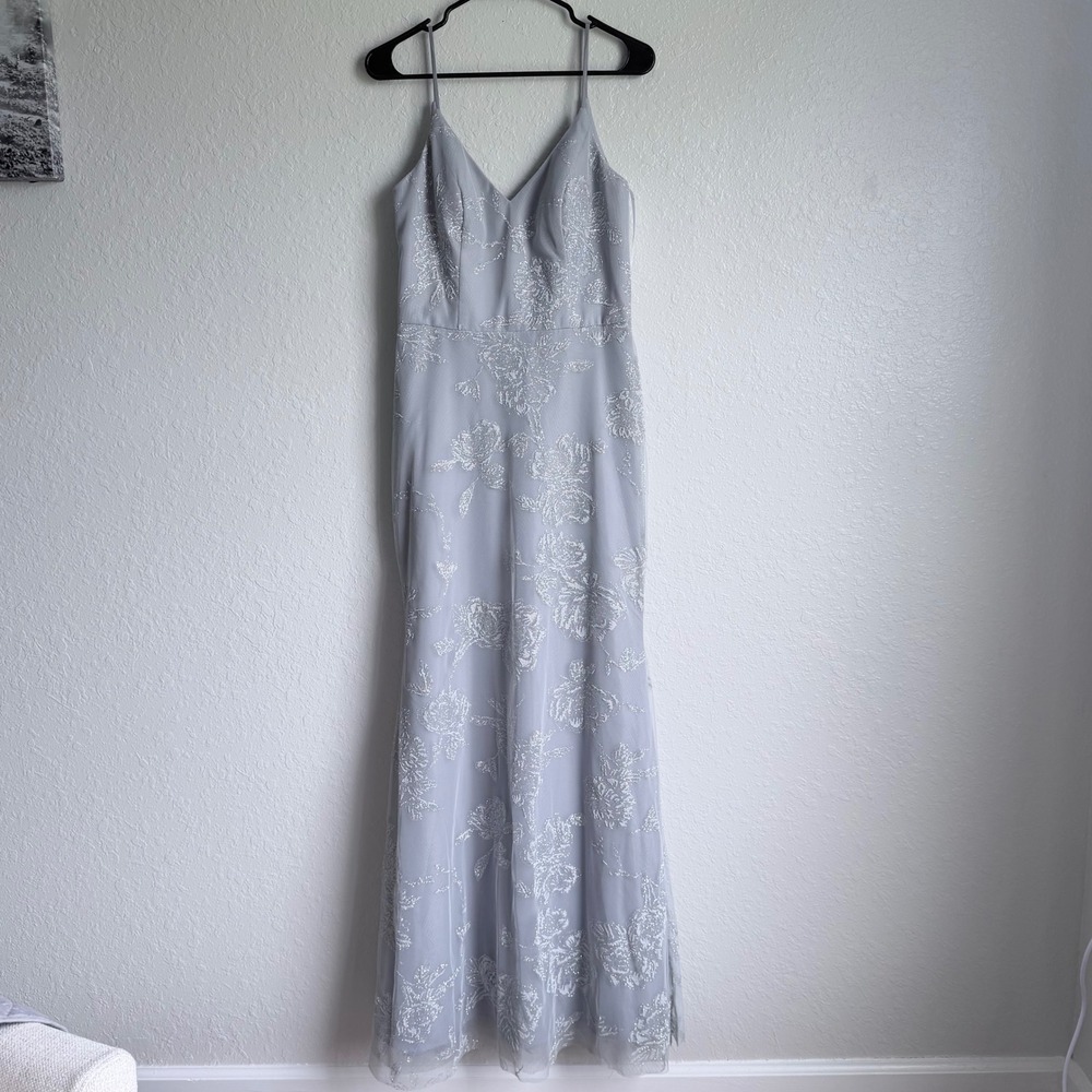 Hayley Paige 5717 Prom Gown Size 6 Glitter Formal Evening Dress Long Glam Straps - Picture 2 of 12